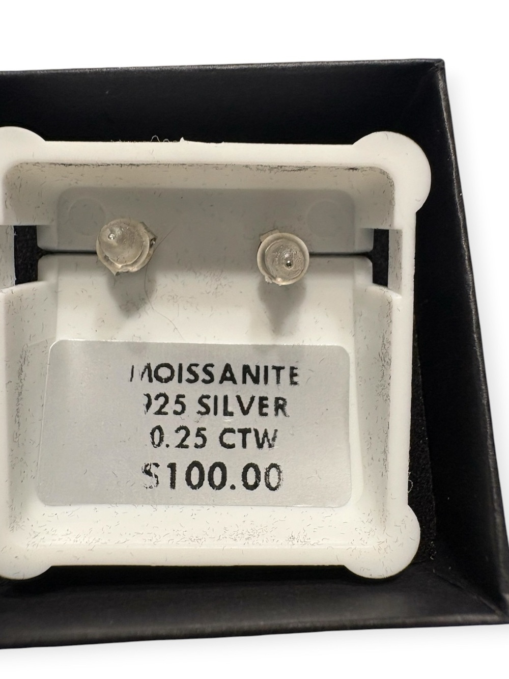 Moissanite Sterling Earrings .25 ct - Picture 3 of 3